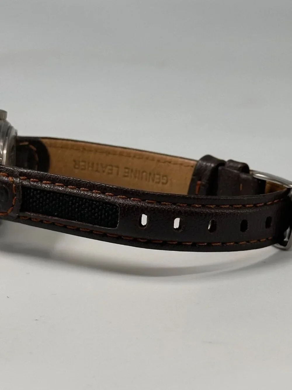 Timex Expedition Field Mini Watch Women Silver Tone Leather Band New Battery
